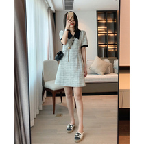 2022 New temperament foreign air Aging Sweet dolls collar dress Skirt Small Scent Style Womens Summer Thin