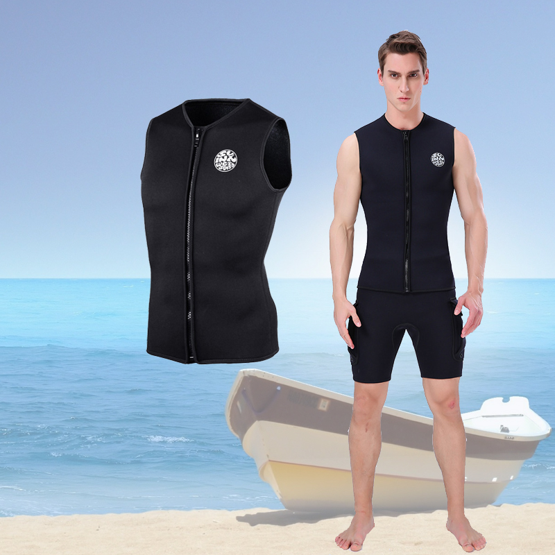 3mm sleeveless velvet warm bathing suit men's two-piece wetsuit women wet suit vest coach wading suit wetsuit