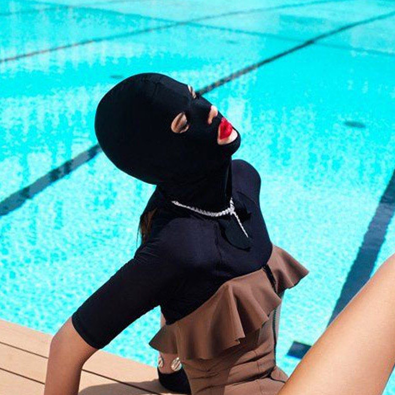 Outdoor Face Kini Headgear Hooded Sun Protection Windproof UV Package Skin Care Slim Mask Floating Diving Swimming Cap