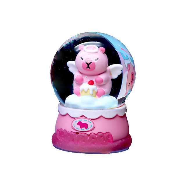 Pink Capybara Crystal Ball Blind Box Creative Capybara Daily Desktop Ornament Glowing Figurine Gift for Children