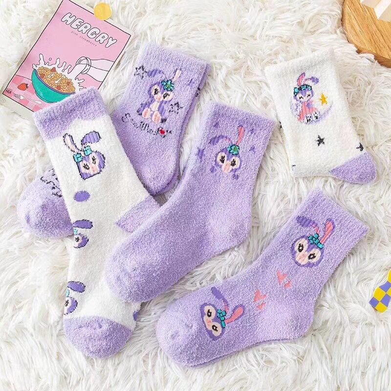 Children's socks plus thickening hair socks for boys and girls in autumn and winter middle cylinder rabbit thick socks