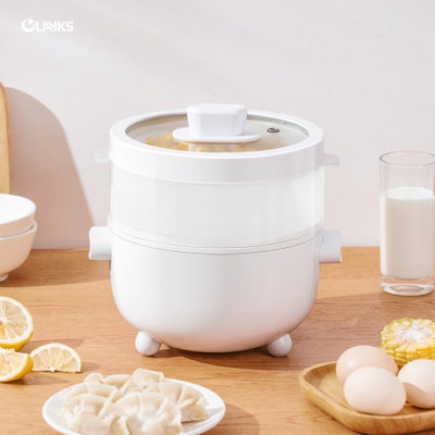 White 2L + SteamerOLAYKS Electric cooker dormitory dorm student Stir fry Integrated pot multi-function household Boiled noodles small-scale Electric hot pot