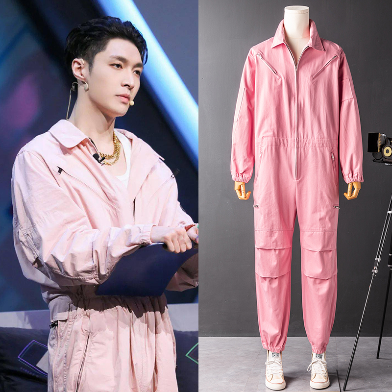 ins Chinese-Style Hip-Hop Jumpsuit Set for Men and Women, Couple Style, Bar Performance Outfit, Workwear Jumpsuit