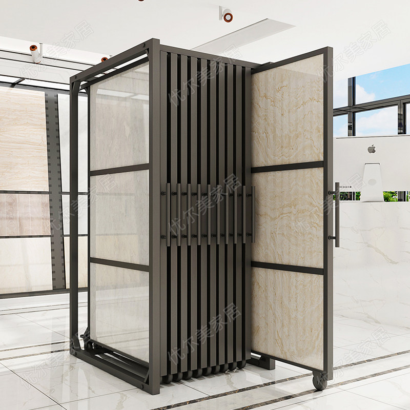 Push-pull ceramic tile rack tile black display shelf ceramic wall tile showcase shelf tile shelf display rack