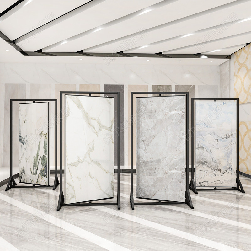 Floor-standing vertical display rack Tile display rack Page-turning rotary floor display rack Tile display rack 600 1200