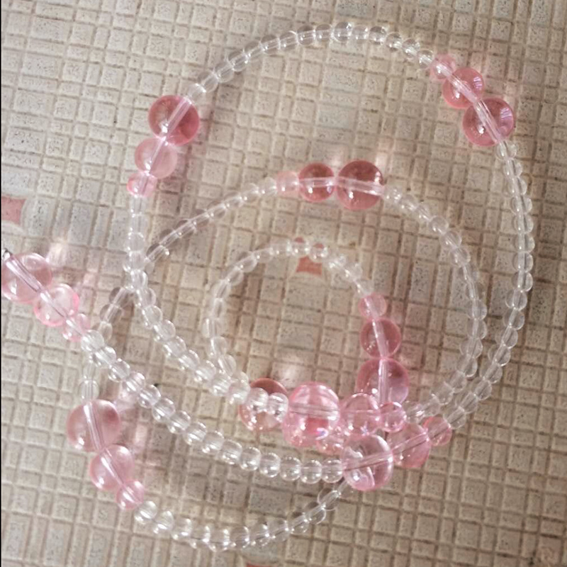 Pink crystal bead curtain Gourd Feng Shui door curtain Glass partition curtain Powder room bedroom kitchen aisle hanging curtain