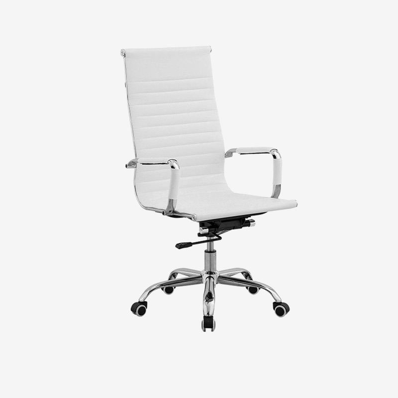 Employee office swivel chair computer chair home chair white fixed armrest conference leather chair boss chair staff seat