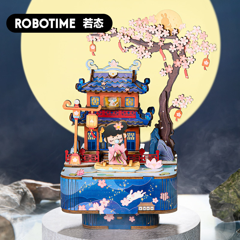 If the state is like an ancient style music box diy handmade drunken flower lamp music box wooden puzzle puzzle birthday gift girl