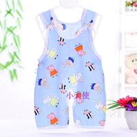 Цельный синий поросенок с пуговицами на плече светло-фиолетового цвета