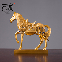 Creative living room wine cabinet decorations Lucky horse ornaments Home accessories Office TV cabinet Entrance crafts