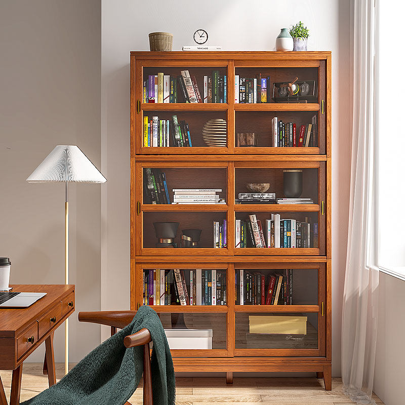 📚 🔥 American solid wood bookcase turns the living room into an art ...