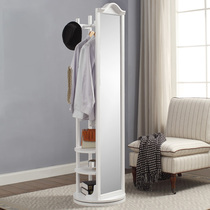 Full-length mirror Hanger One solid wood floor-to-ceiling coat rack with mirror Rotating full-length mirror Floor-to-ceiling mirror Household bedroom