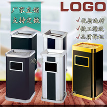 Thickened stainless steel trash can lobby hotel trash can with ashtray shopping mall hotel elevator mouth peel box