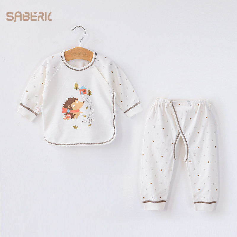Small Shells Newborn Autumn Clothes Sanitary Pants Suit Spring Autumn Pure Cotton Inside Clothes First Baby Baby Full Cotton Monk Clothes