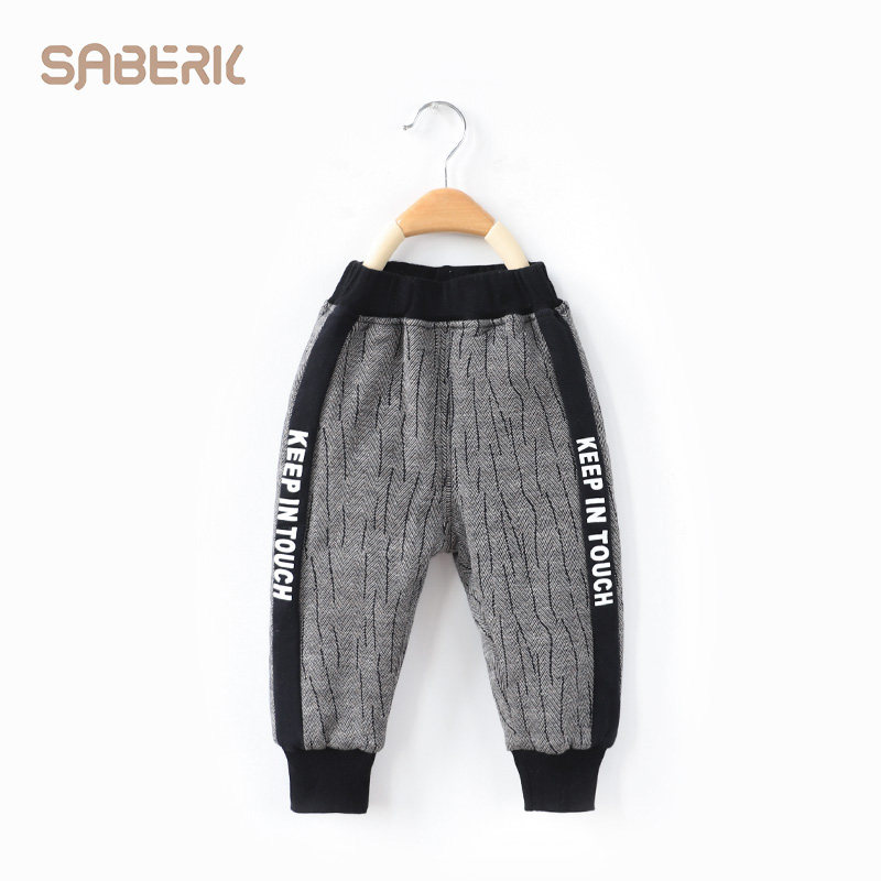 Small shell boy pants autumn winter female baby casual long pants external wearing expandable baby children warm clamping cotton pants