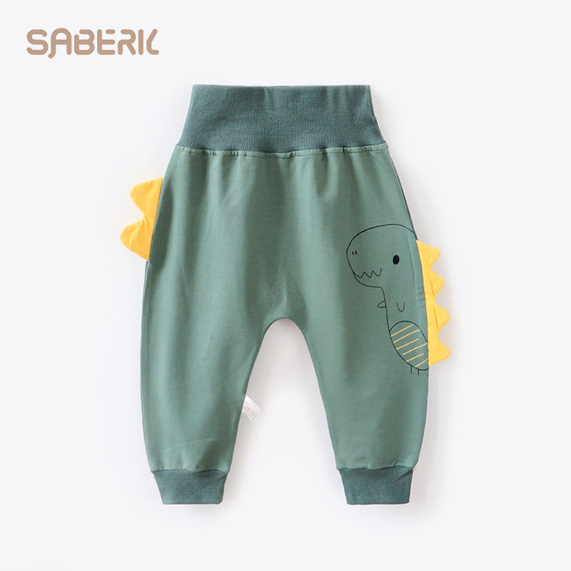Small shell boys pants spring and autumn female baby casual pants 2021 New Baby children high waist pants wear big pp pants