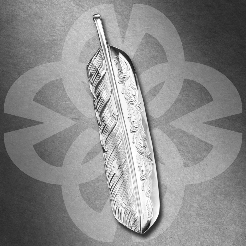 Taro Washimi Authentic Authorized Plain Silver Tang Grass Feather L Size Japanese Trendy Silver Jewelry Taro Washimi Authentic Authorized Plain Silver Tang Grass Feather L Size Japanese Trendy Silver Jewelry