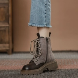 Martens, Tide, осенние утепленные ретро эксклюзивные двухцветные короткие сапоги в английском стиле на платформе, 2022 года, в британском стиле