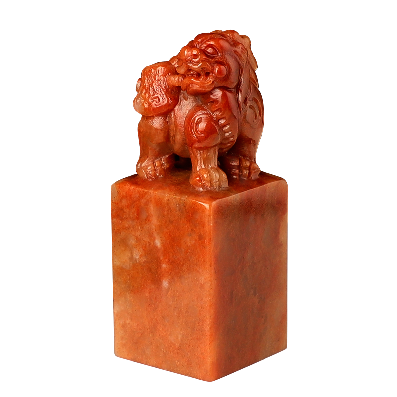 壽山石貔貅咬斧印章篆刻名字姓名印章定製壽山貔貅個人私章天然石