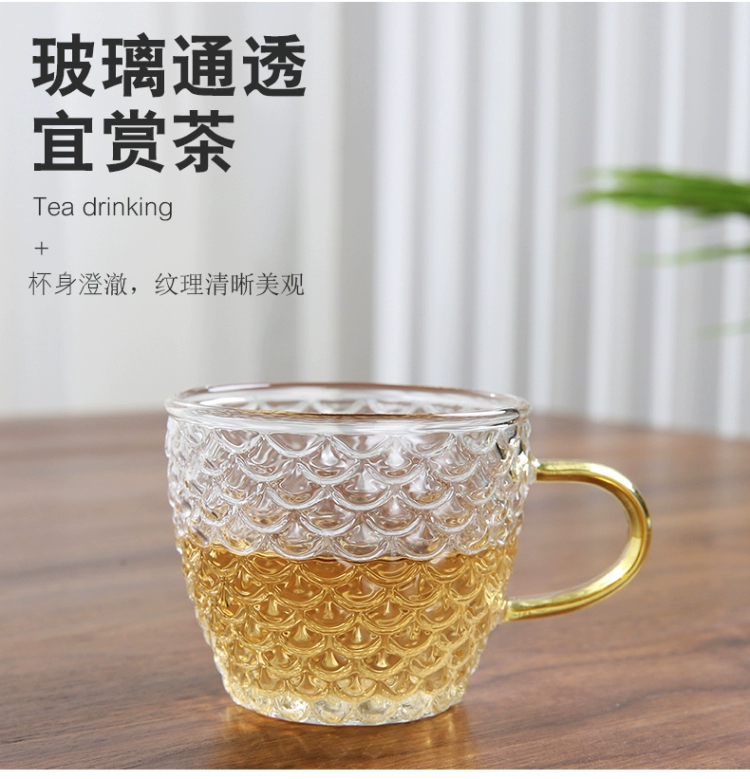 Bộ ấm trà thủy tinh Kung Fu tách trà trong suốt nhà đơn giản văn phòng chịu nhiệt độ cao trà đen pha trà ấm - Trà sứ