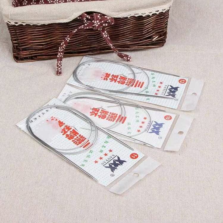 120cm ba thương hiệu Yan vòng kim tuần hoàn thép không gỉ áo len đan công cụ len kim thủ công cảm thấy thanh kim - Công cụ & vật liệu may DIY kéo cắt may