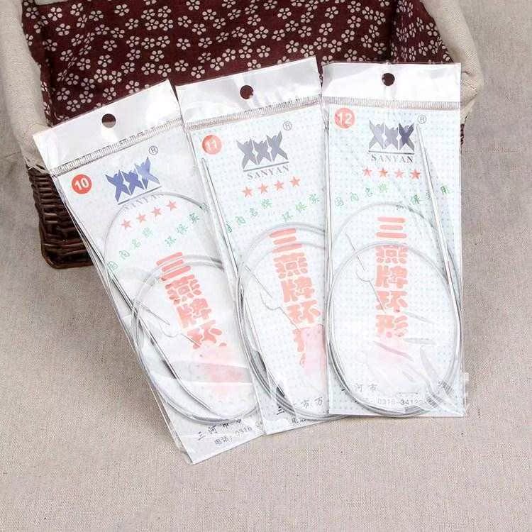 120cm ba thương hiệu Yan vòng kim tuần hoàn thép không gỉ áo len đan công cụ len kim thủ công cảm thấy thanh kim - Công cụ & vật liệu may DIY kéo cắt may