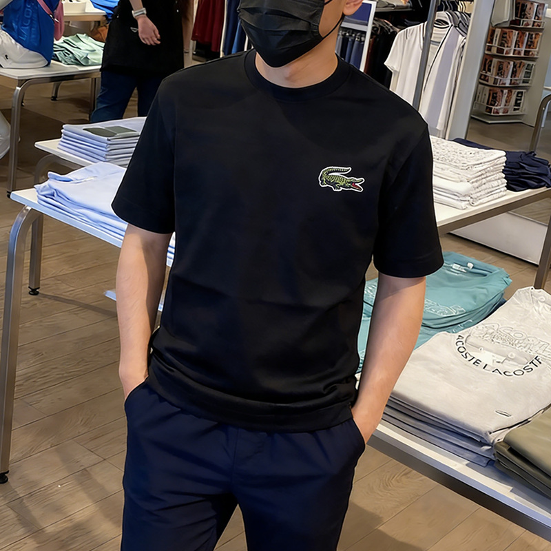 Canada's Lacoste French Crocodile Brand Unisex Loose and Comfortable Large Logo Pure Cotton Round Neck Short-Sleeved T-Shirt Canada's Lacoste French Crocodile Brand Unisex Loose and Comfortable Large Logo Pure Cotton Round Neck Short-Sleeved T-Shirt