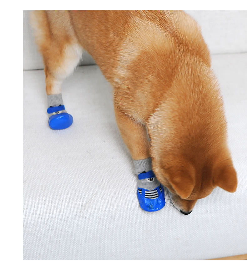 Носки для животных Собака носки пинетки плюшевые щенки анти-царапин анти-грязные, чем нести закон ведро с бортовым поворотом Cat домашнее животное обувь кошка коготь обувь набор  Kimpets