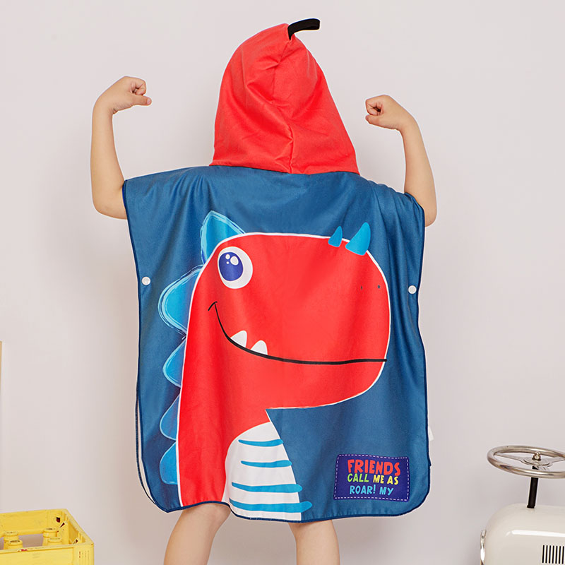 Children's bath towels cloak with hat boy Absorbent Speed Dry Swimming Cartoon Bathrobe Girl Baby Travel Beach Towels