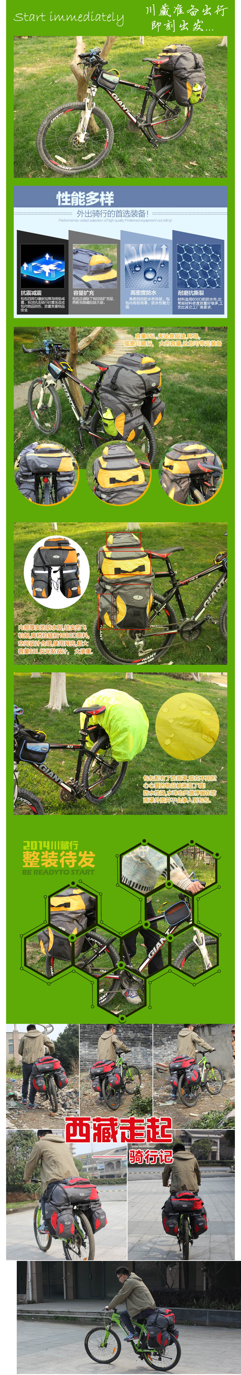 Sacoche pour vélo mixte YANHO - Ref 2220320 Image 5