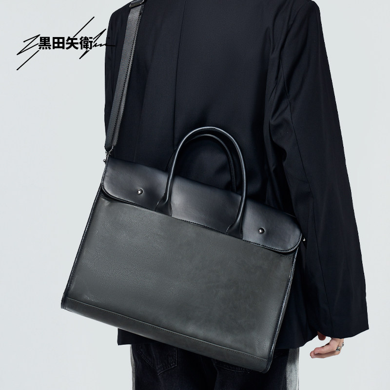 Men's briefcase briefcase Male Mad Mawl Handheld Retro Business Computer Postman Commuter Bag Large Capacity Diagonal Satchel Shoulder-Taobao