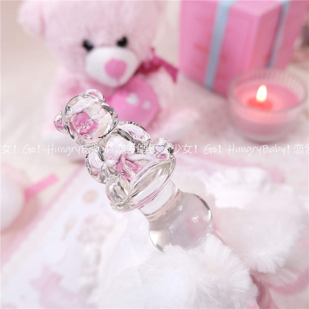 Let's fall in love cute bear love magic fairy stick crystal glass masturbation backyard G-spot anal plug massage stick