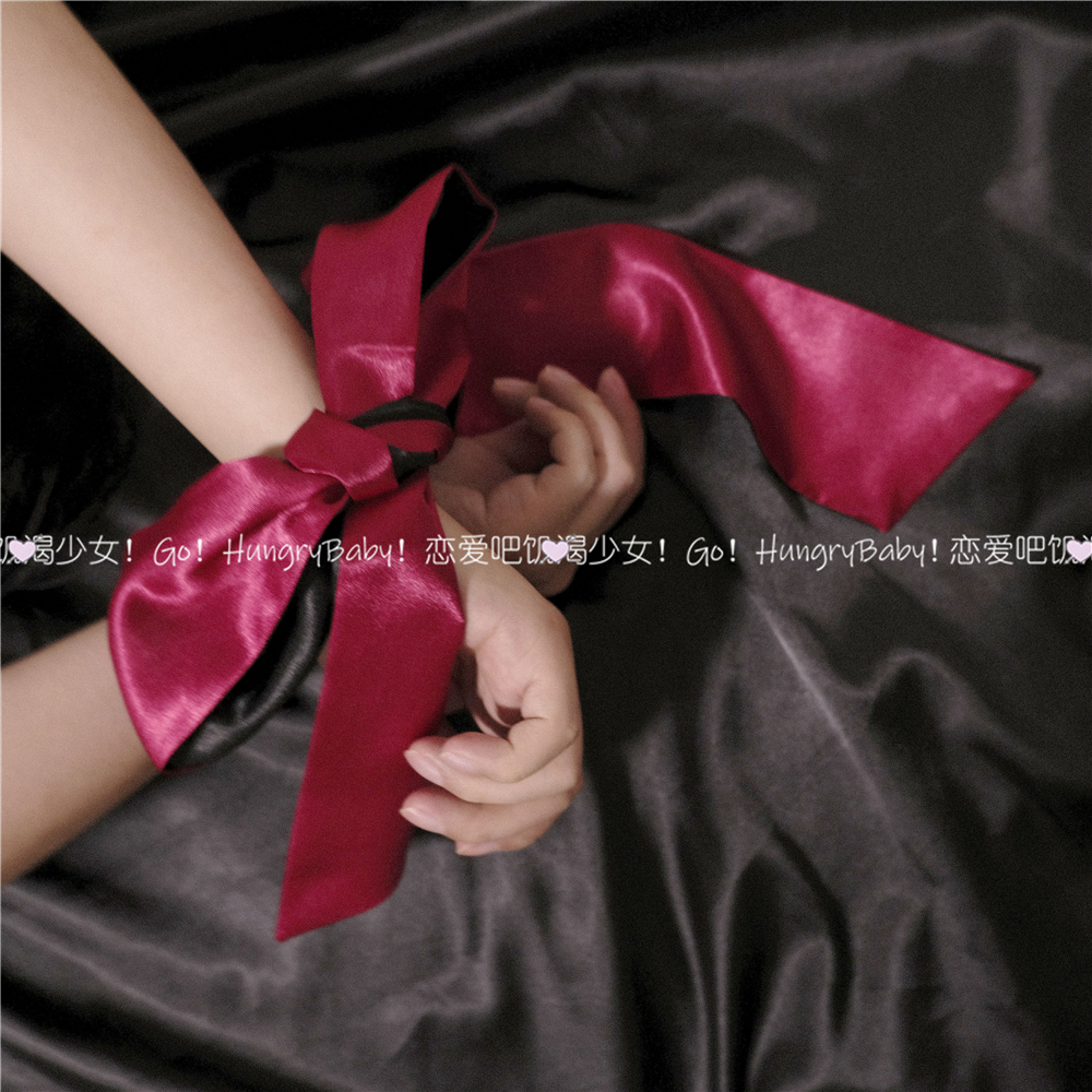 Let's fall in love, sexy silky satin bondage, foreplay, stimulation, handcuffs, temptation, lady, fun, tied hands, blindfolds