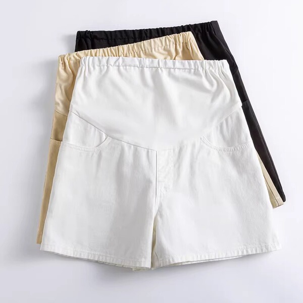 Maternity Pants, Summer Thin Style, Petite Denim Wide-Leg Shorts, Loose Fit, Large Size Casual Leggings, Summer Wear — 5