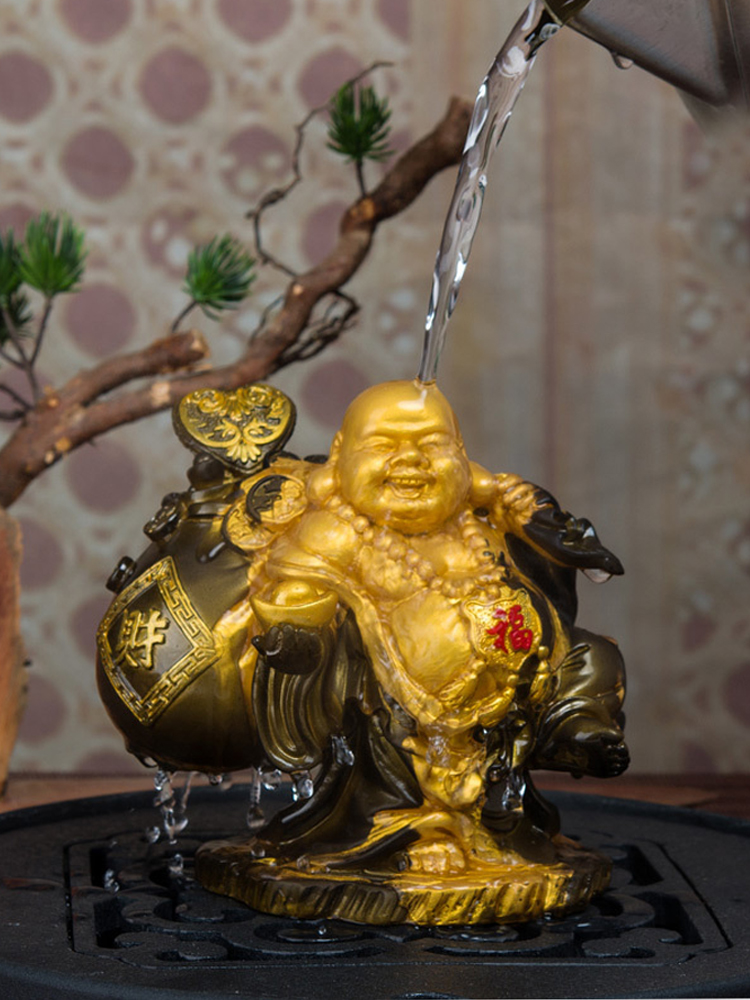 Tea table decoration Zen tea pet can raise color-changing Maitreya Buddha lucky tea set Laughing Buddha small ornaments Kung Fu tea tray accessories