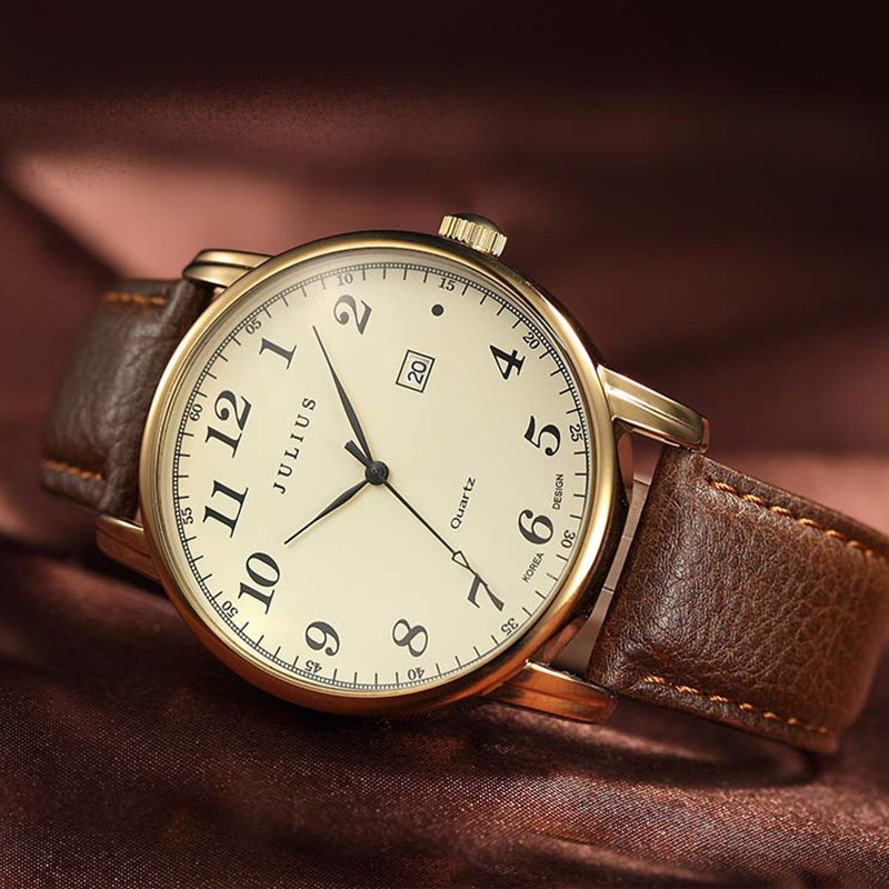 Julius Watch Schoolgirl Korean simple temperament Fashion Vintage Belt Waterproof Ladies Quartz watch