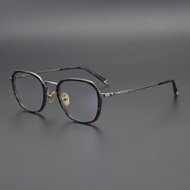 Japanese taste selection touch plate gold glasses high texture square glasses frame ultra light pure titanium