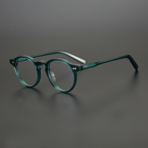 Japanese jelly texture sheet light luxury pure handmade retro literary round frame Joker men and women can be equipped with myopia frame