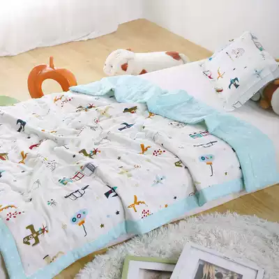 Kindergarten Xia Liang quilt Baby double gauze cotton quilt Washed air conditioner quilt Children nap thin mother quilt