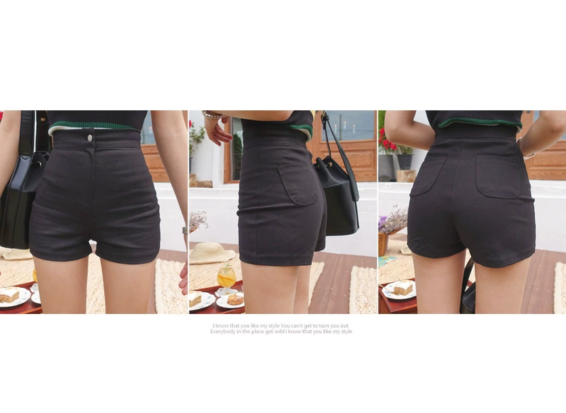 Quần legging cotton có thể mặc bên ngoài 2018 mới khóa một túi thun thun hông nóng quần short bó sát nữ mùa hè