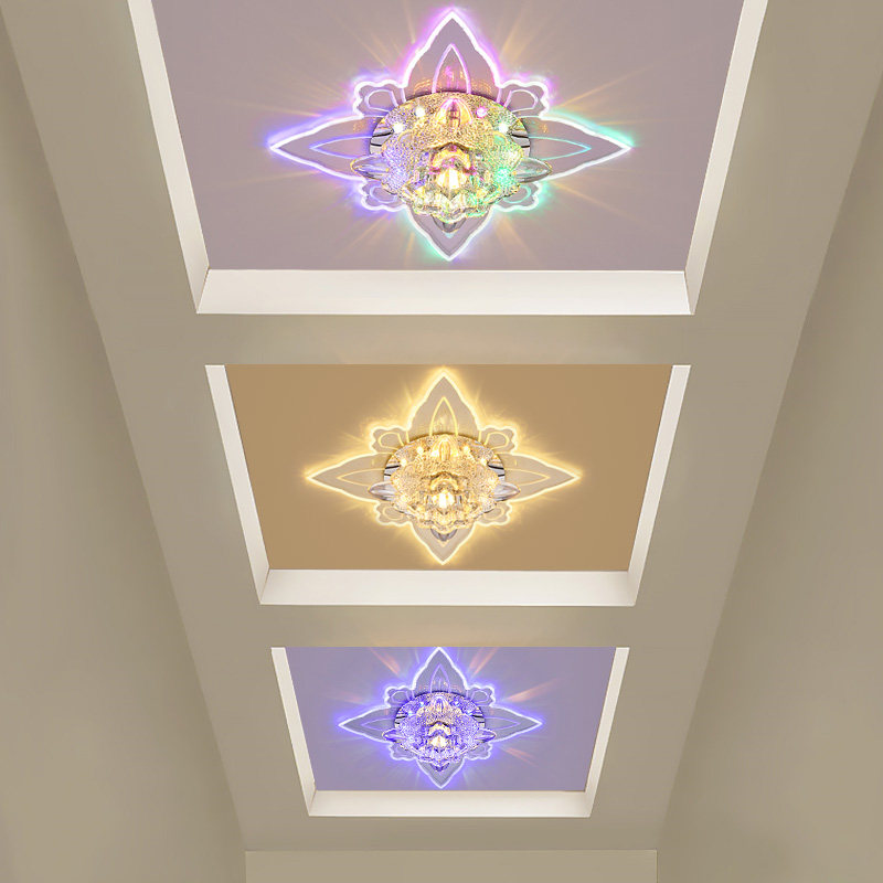 Led seven color corridor Water crystal light Corridor light Hallway Lights door Hall Entrance Light Recessed Spotlight Barrel Light Walk Pass Light