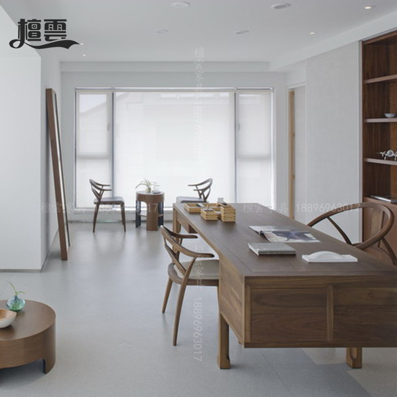 New Chinese style desk Zen boss desk combination modern president desk manager desk solid wood executive desk desk set