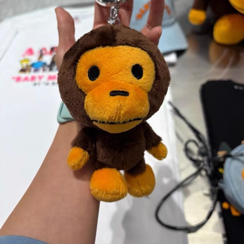 Japanese Lorz Popular Babymilo High-Quality Plush Couple Keychain Cartoon Monkey Doll Pendant
