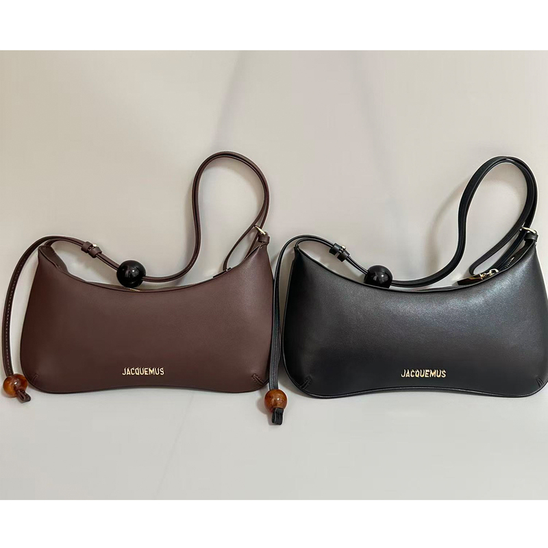 Jacquemus New French Niche Design Large-Capacity Shoulder Underarm Bag Beaded Fashion Handbag Baguette Bag