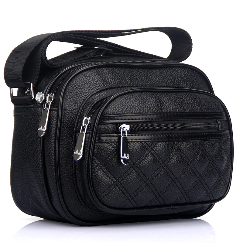 Women's Soft Leather Wallet, Multi-Layer Crossbody Shoulder Bag, Multi-Pocket Casual Backpack for Middle-Aged Women, Waterproof