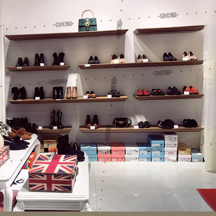 Shoe store shoe rack display rack Women's shoes children's shoes cabinet wall shelf Vintage luggage rack European creative clothing store display rack