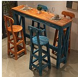 Customized solid wood bar table and chair combination coffee table balcony wall high table bar bar retro home dining table