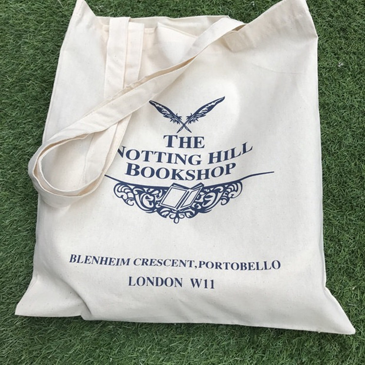 Foreign Trade Uk Notting Hill Nottinghillbookshop Pure Cotton Canvas Old Bookstore Eco-Friendly Shopping Bag for Women