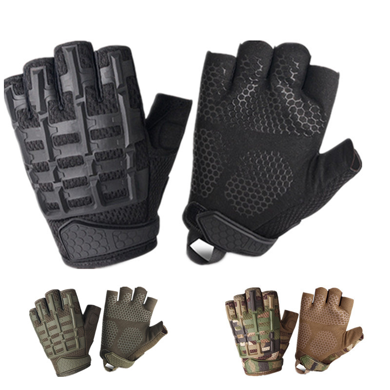 Tactical gloves exoskeleton outdoor mountaineering climbing non-slip summer half finger gloves men's cycling motorcycle sports