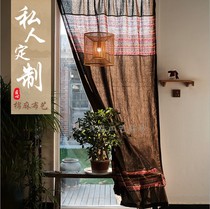 Southeast Asian national style fabric door curtain Hanging curtain Restaurant kitchen private room partition curtain Hotel inn curtain Coffee curtain